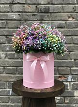 Цветочная композиция из Гипсофила и Розы в шляпной коробке #REPLACE_PRED# Забайкальске