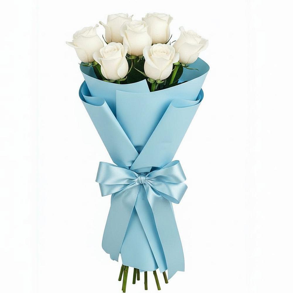 Букет 7 белых роз Проуд в Забайкальске