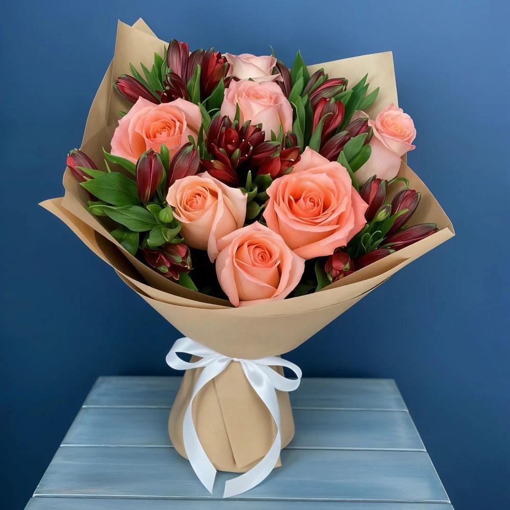 Букет цветов из: Розы и Альстромерии в Забайкальске