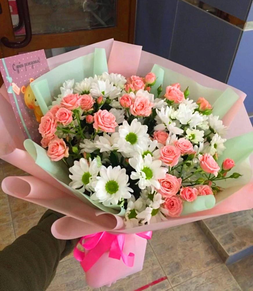 Букет цветов из: Розы и Хризантемы в Забайкальске