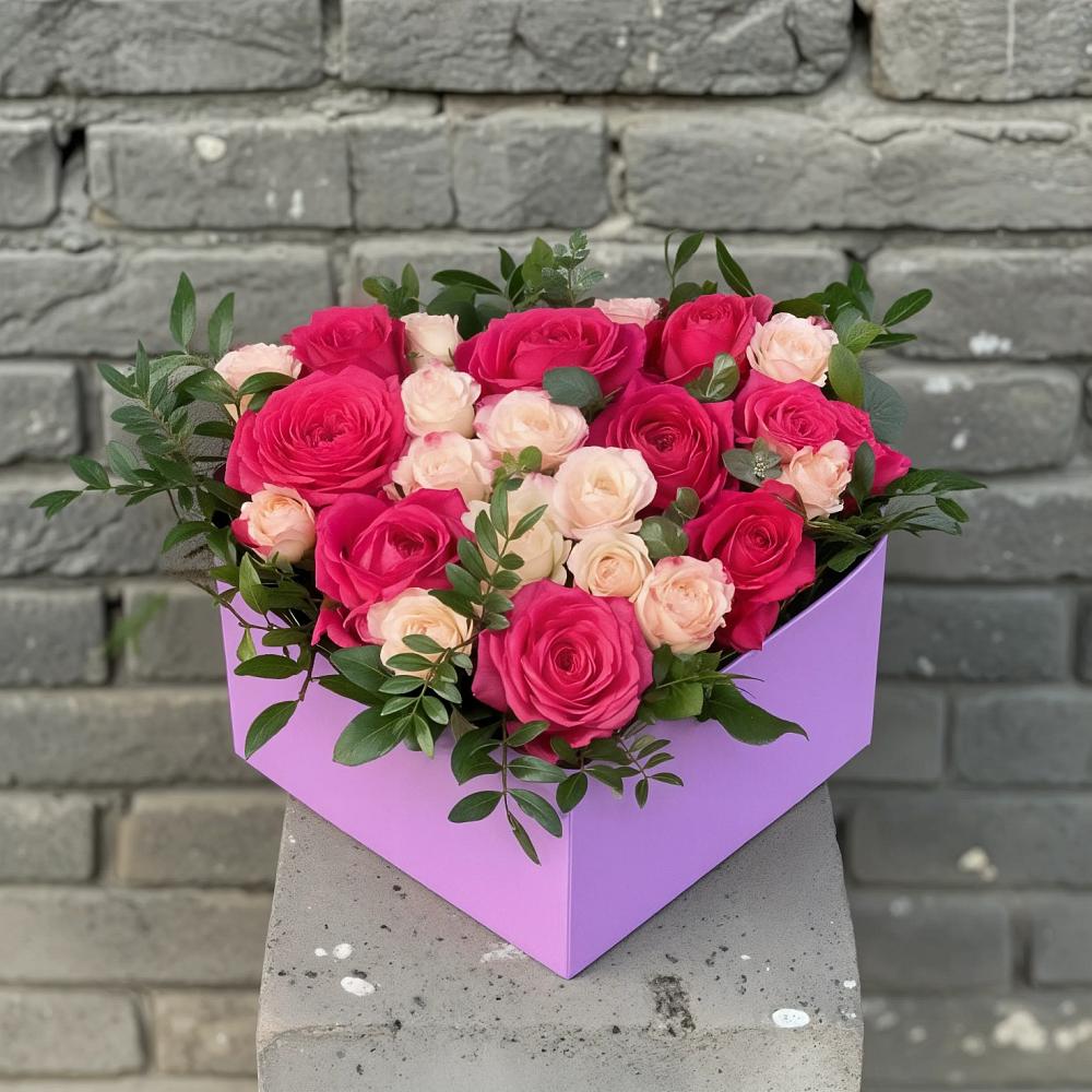 Цветочная композиция из Розы в коробке в Забайкальске