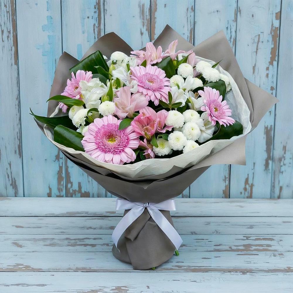 Букет цветов из: Герберы, Альстромерии и Хризантемы в Забайкальске