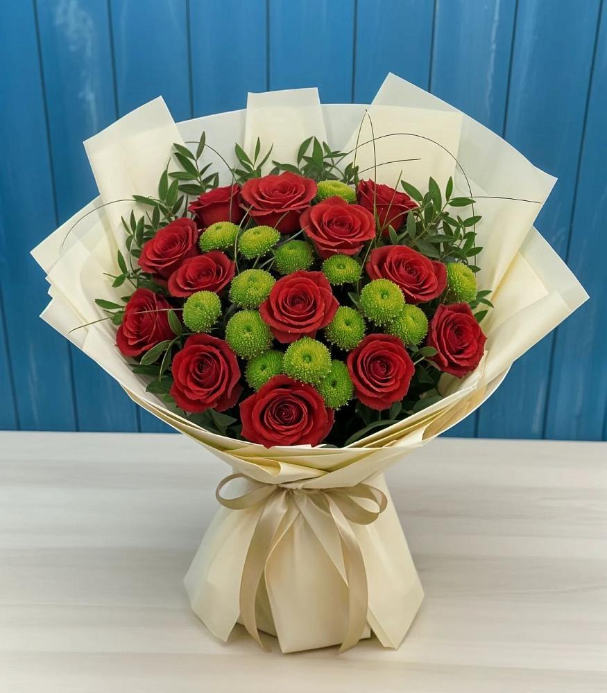 Букет цветов из: Розы и Хризантемы в Забайкальске